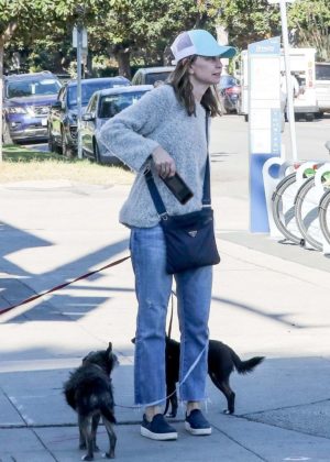 Calista Flockhart with her dogs off at a pet boutique in Brentwood